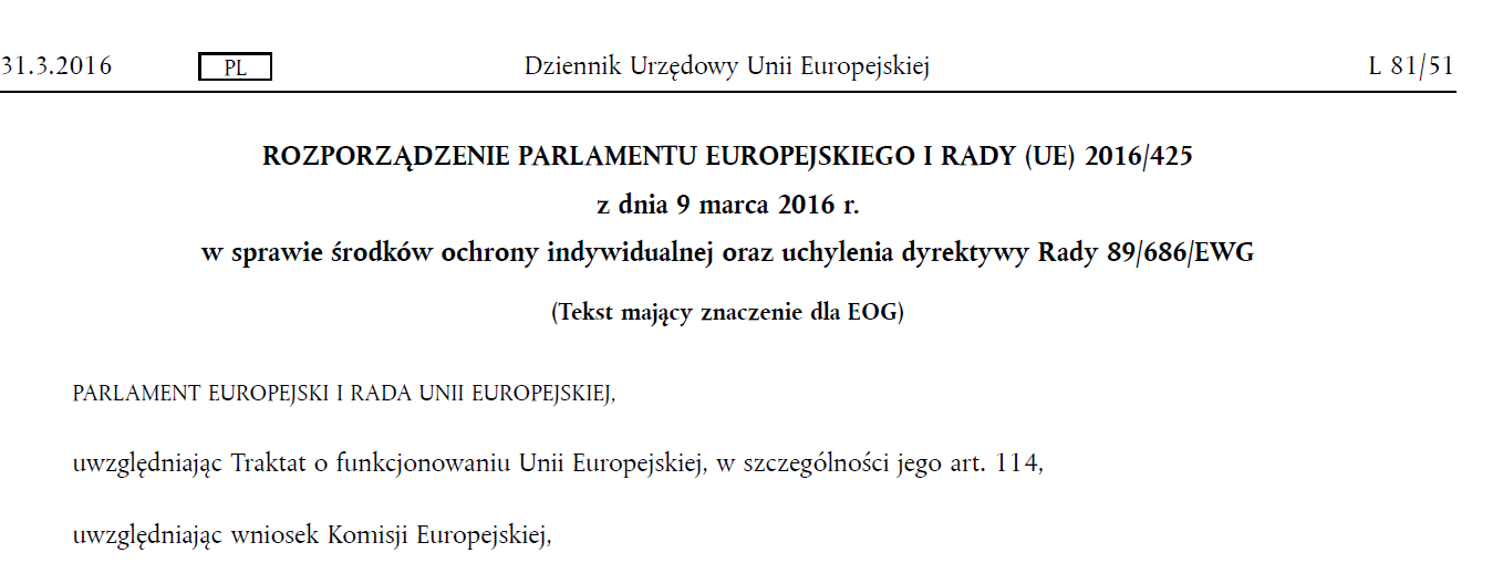 Rozporządzenie Parlamentu Europejskiego i Rady (UE) 2016/425